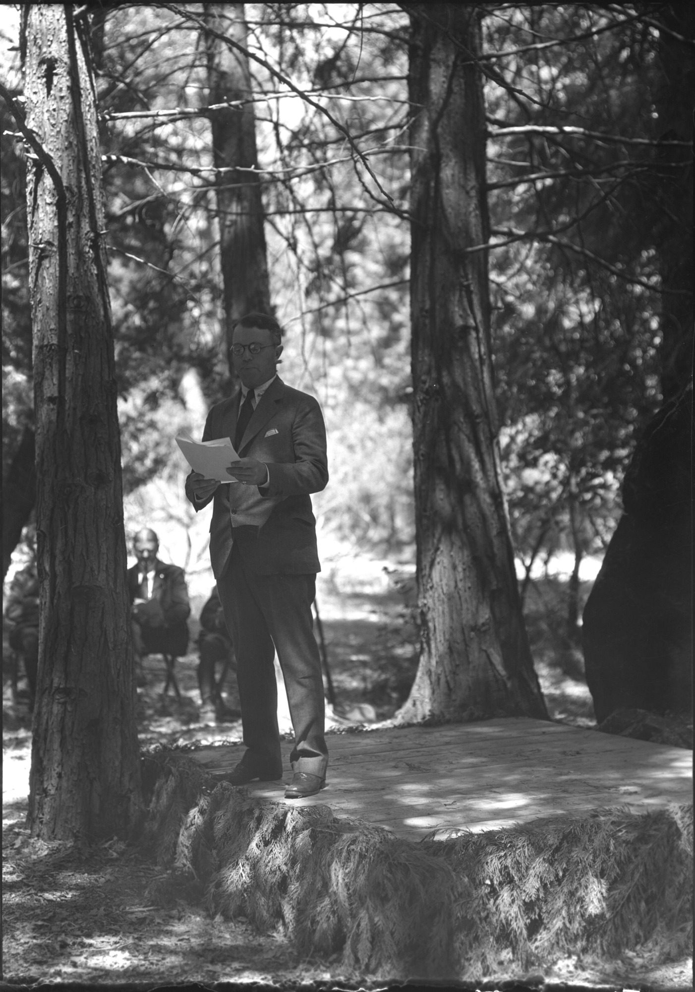 Mr. Phelps at the Stephen T. Mather plaque dedication.
