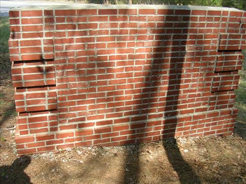 Brick repointing of CCC Entrance Signs at Kennesaw Mountain National Battlefield Park in March 2007