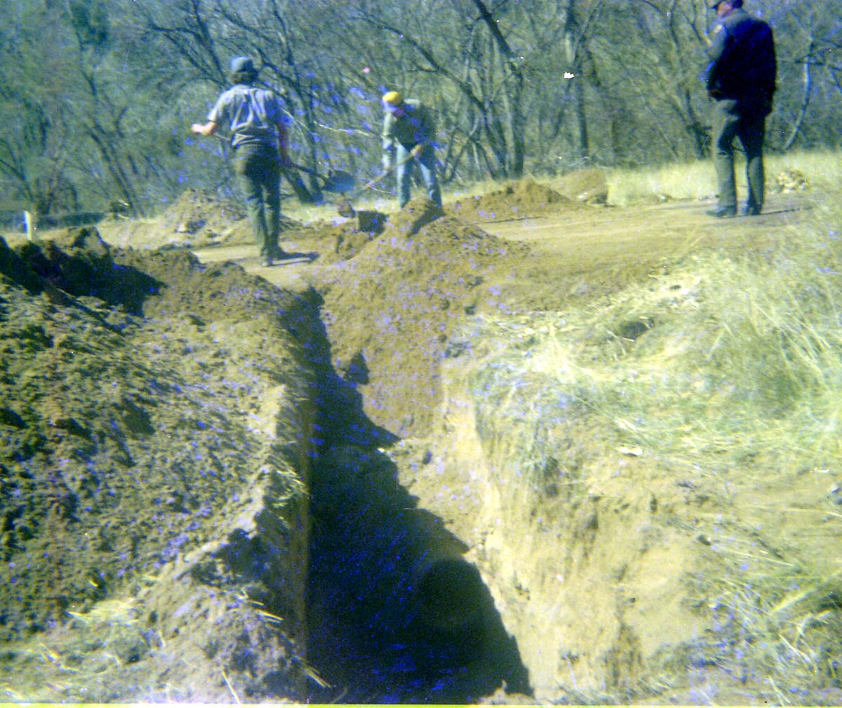 Workers during the Zion Lodge utilities project.