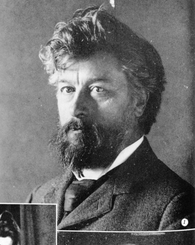 Portrait of William Keith copied from Keith - Old Master of California by Brother Cornelius (2 vol.), 1942. Between pages 208-209. copied by Michael Dixon, copied November 1985