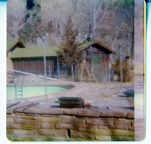 Pool and bathhouse at Zion Lodge.
