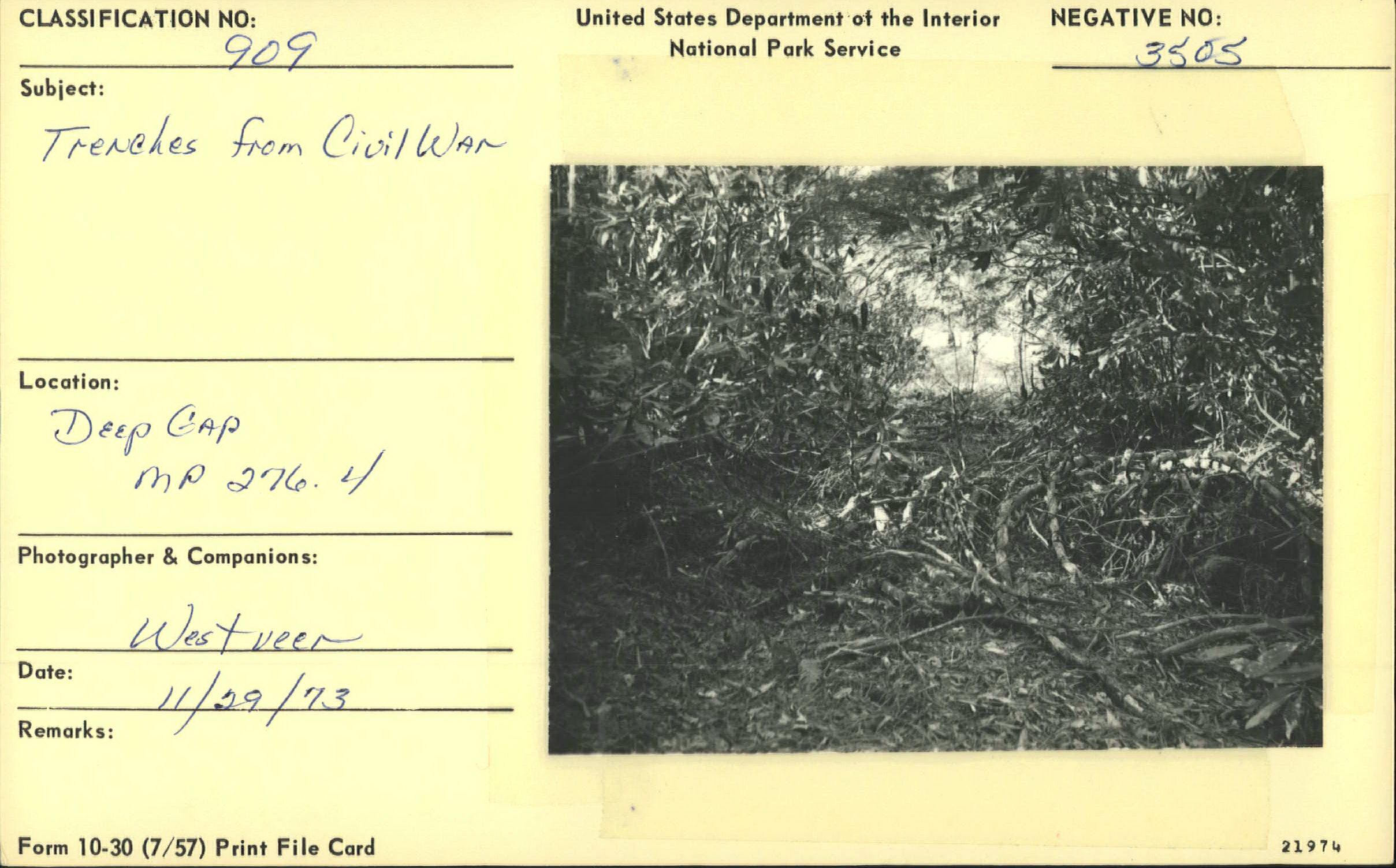 Trenches from Civil War