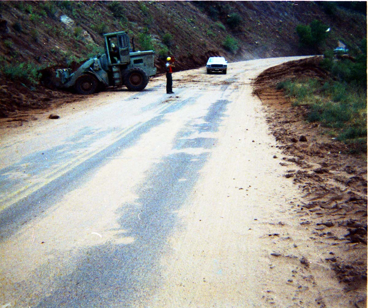 Color photos of flood damage from the flood of 1975.