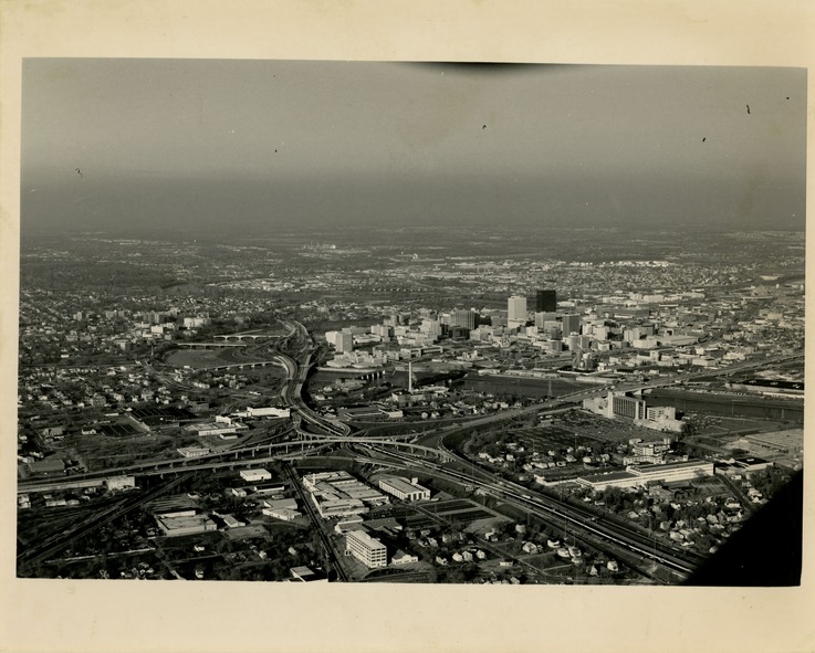 Aerial view of downtown Dayton, Ohio