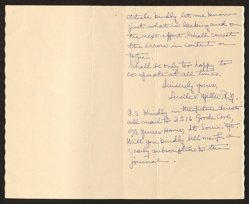 Correspondence regarding "The Aframerican Woman's Journal"