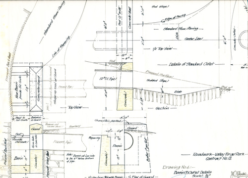 Drawing No.4--Basin & Outlet Details  Roadwork--Valley Forge Park--contract No.12