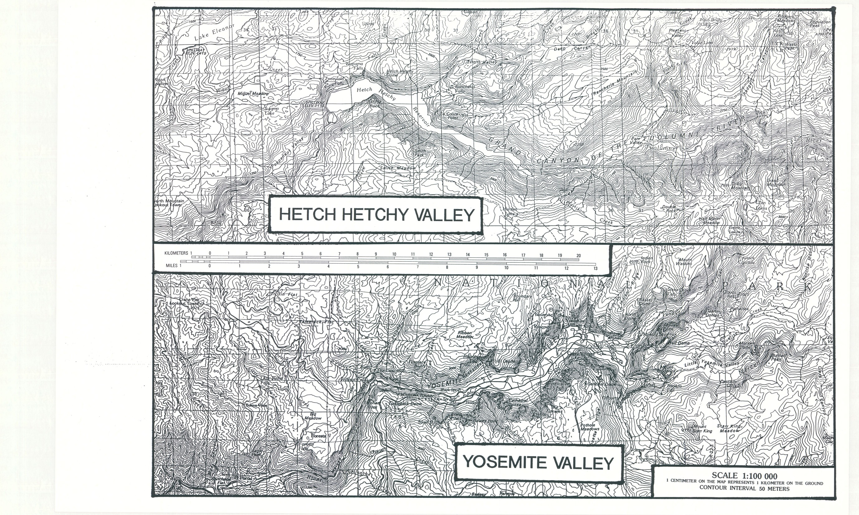 Hetch Hetchy Valley and Yosemite Valley