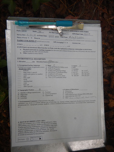 GRSM Accuracy Assessment. Plot Code: GRSM_AA_0579_1