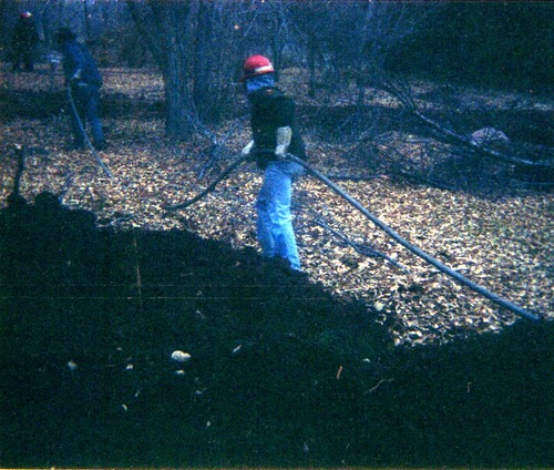 Worker during the Zion Lodge utilities project.