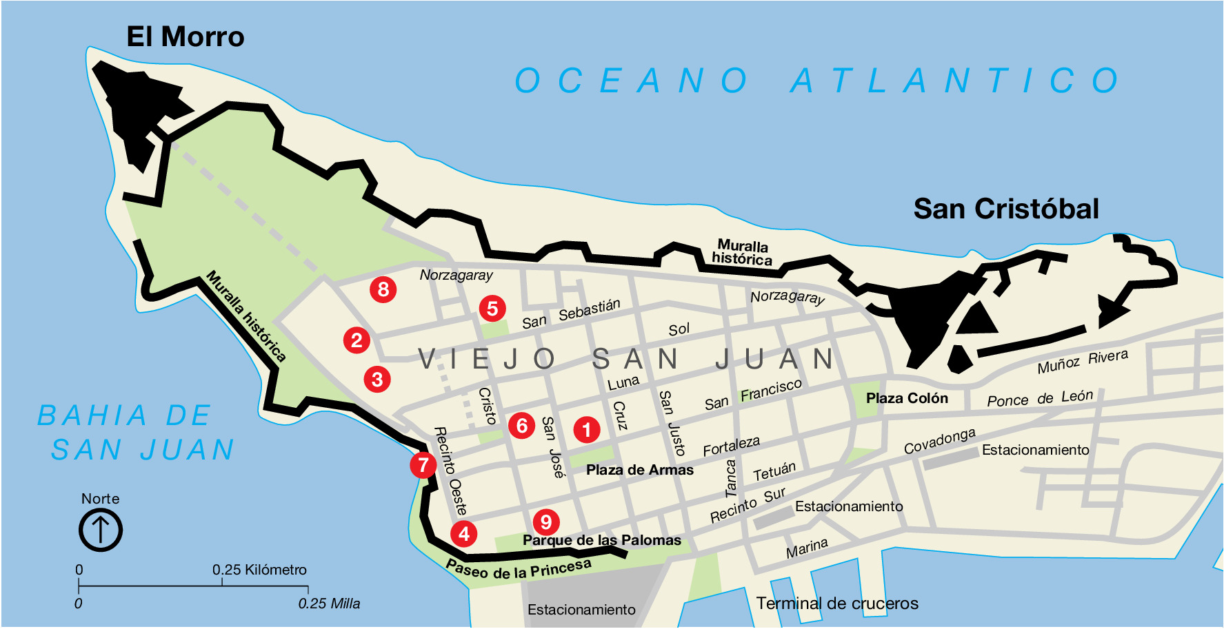 San Juan National Historic Site Old San Juan Map