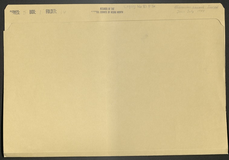 Folder Image: Aframerican Woman's Journal Jan - July 1944