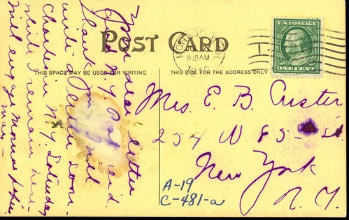 Custer Home in Monroe,  Michigan with Oval Inset of George Armstrong Custer in Dress Uniform in Upper Left Corner