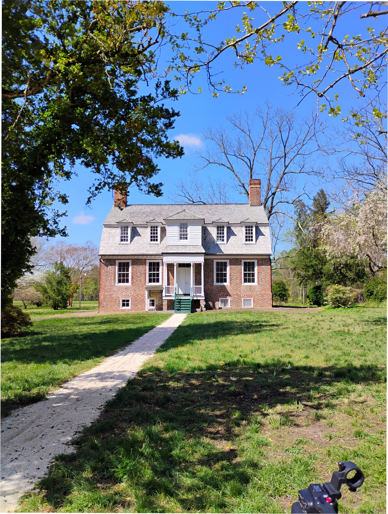 Front view of the Shelton House during spring 2025
