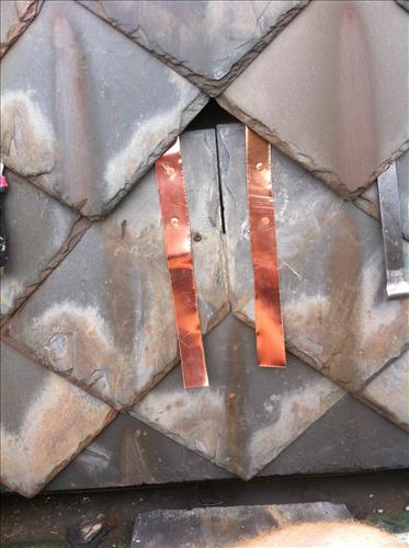 Slate Shingle Repairs of National Cemetery Lodge at Fort Donelson in July 2014