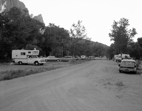 Camper use of overflow area, South Campground overcrowding group area.