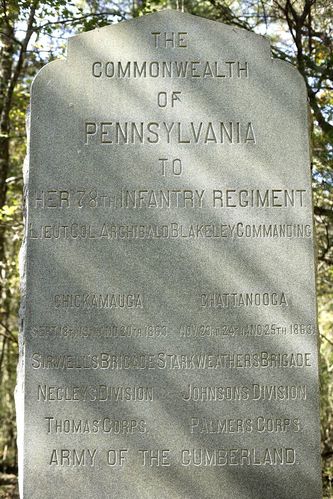 78th Pennsylvania Infantry Regiment Monument