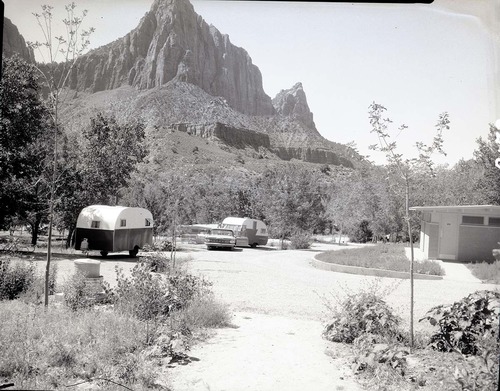 Comfort station, campsites, and visitor use in South Campground extension.