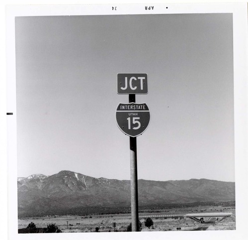 JCT I-15' road sign near Kolob Canyon.