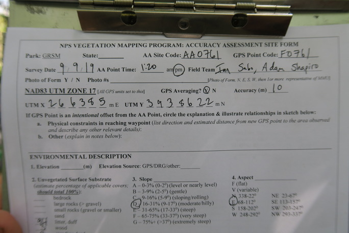 GRSM Accuracy Assessment. Plot Code: GRSM_AA_0761_1