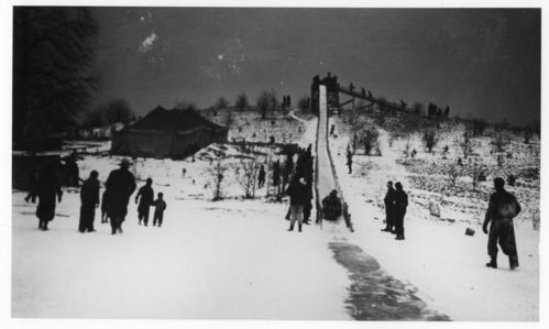 Virginia Kendall State Park Historic District, historic photos of toboggan run at Kendall Lake