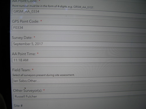 GRSM Accuracy Assessment. Plot Code: GRSM_AA_0334_1