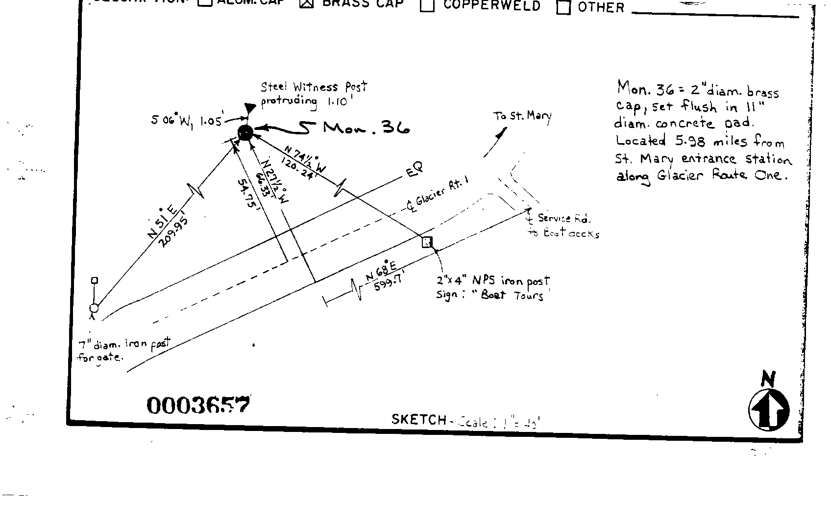 00003657 Survey Monumentation Sketch