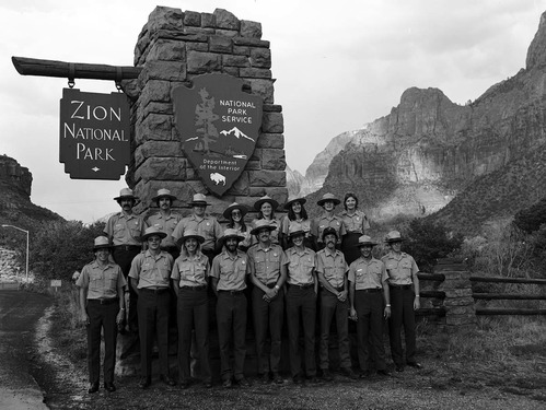The ranger staff at Zion National Park, 1978 (permanent and seasonal employees).