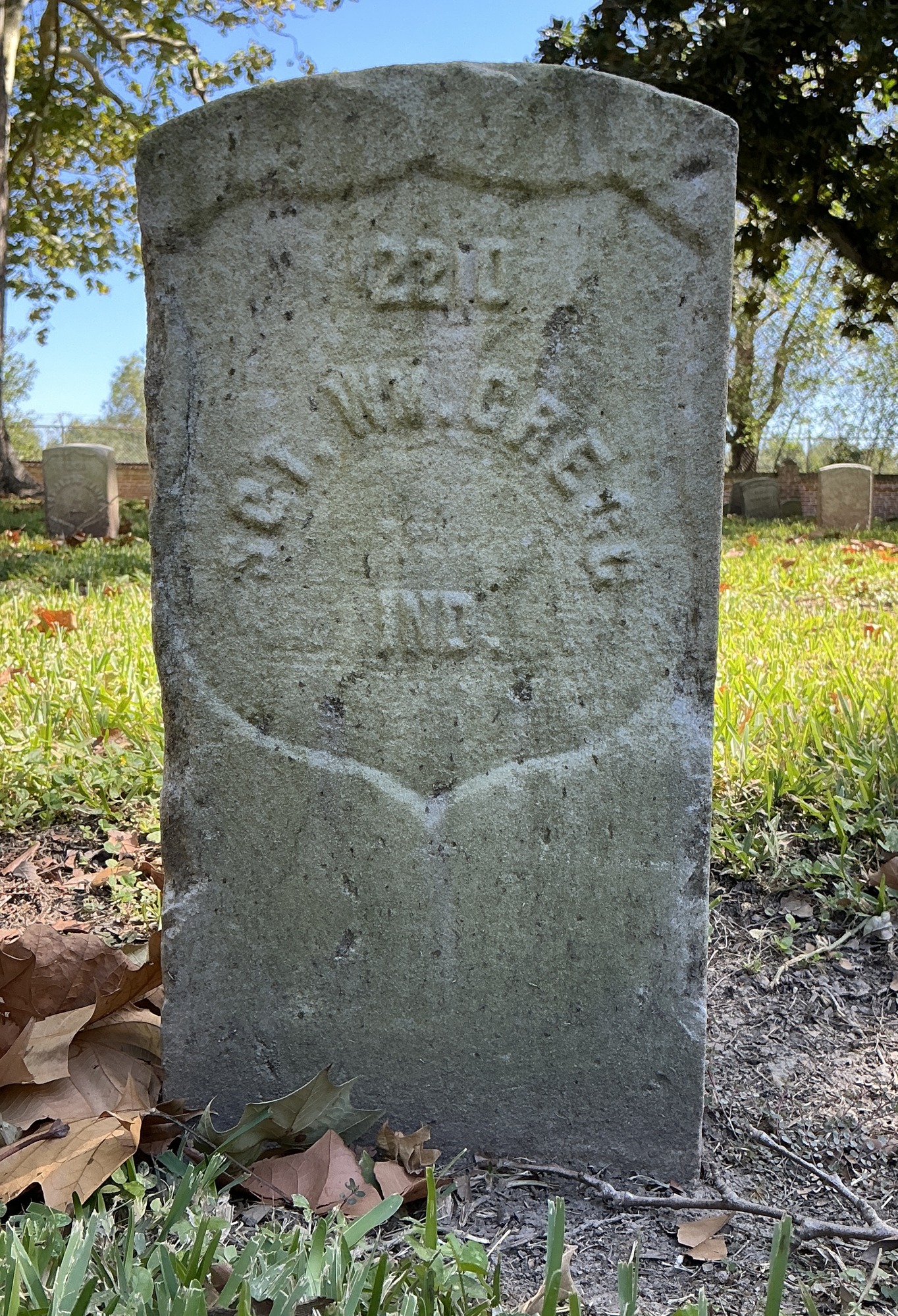 Top of flat marble marker