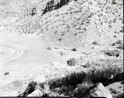 Construction of new trail, Watchman Housing Area. View of area and start of the Watchman Trail.