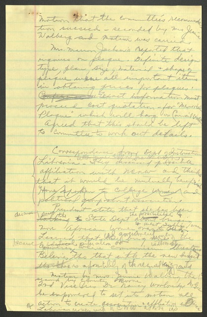 NCNW, meeting minutes, 1956
