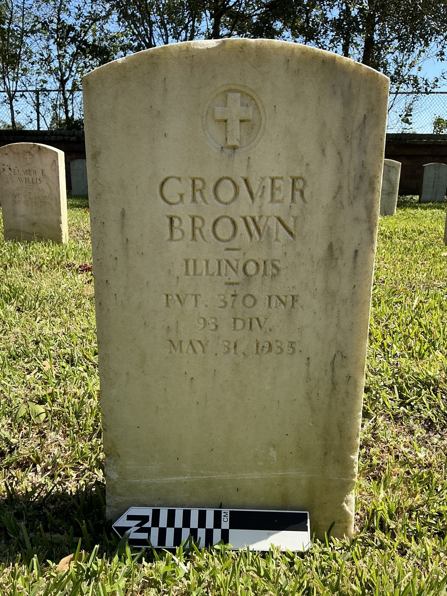 Extra image of upright marble headstone with flat face.