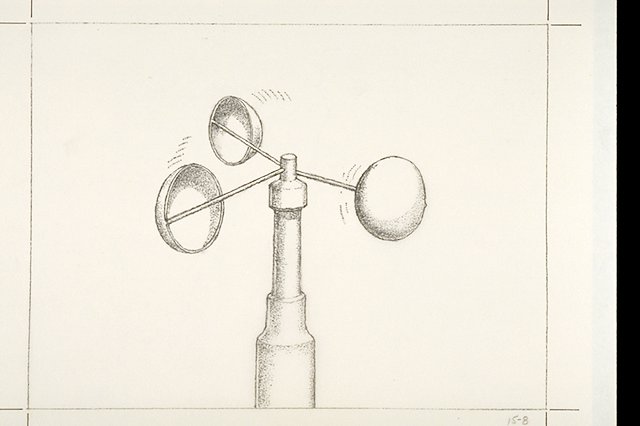 Anemometer and wind direction indicator like the type used by the Point Reyes weather station.