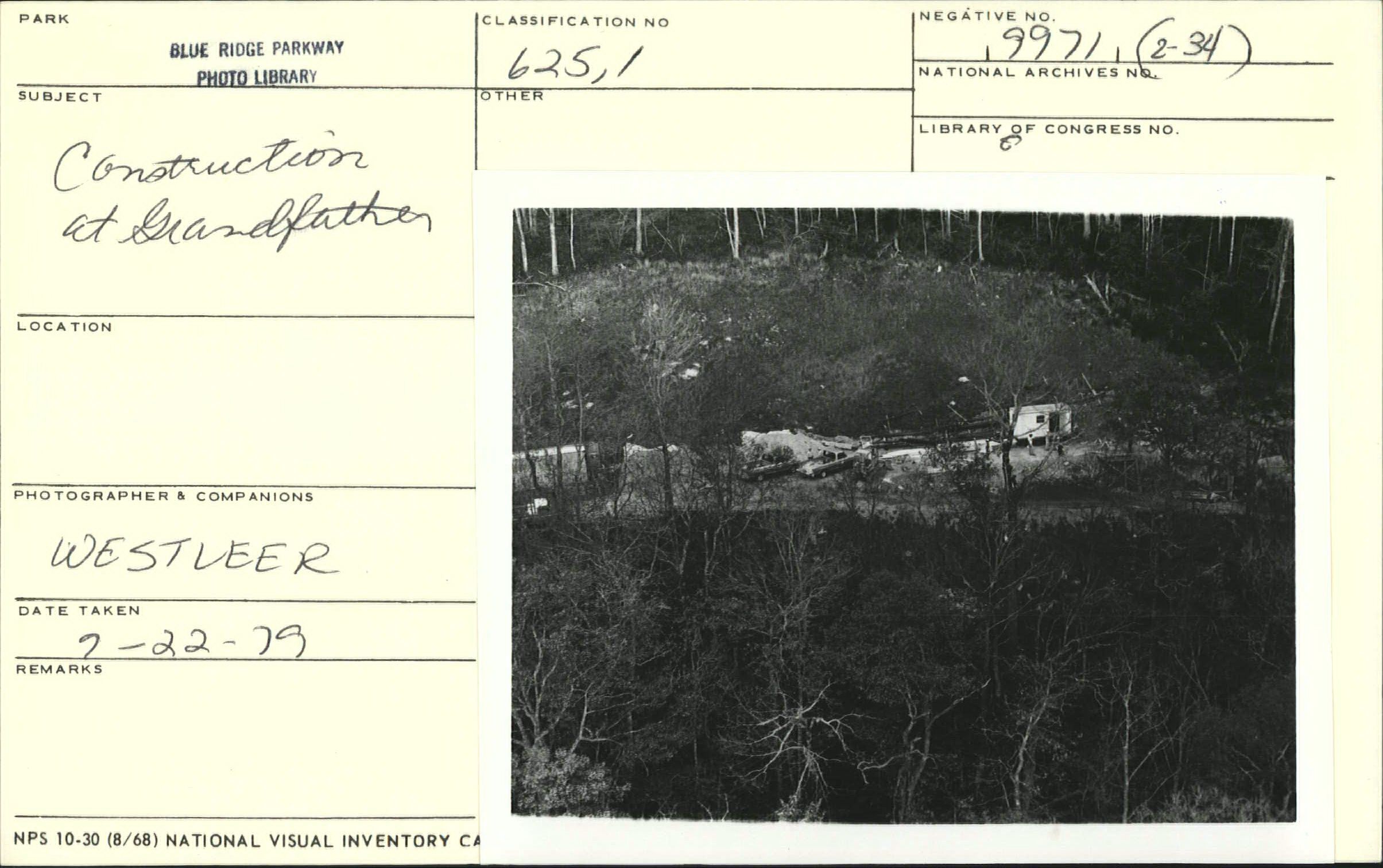 Aerial view of construction at Grandfather Mountain