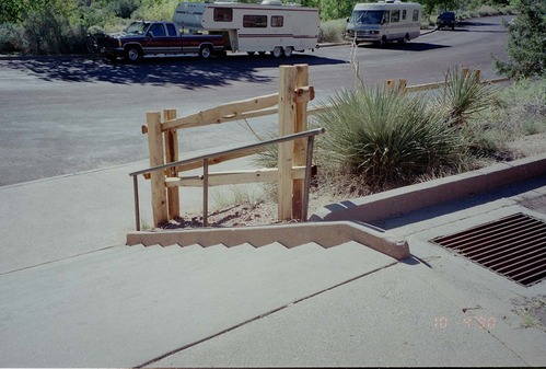 Staircase during the construction of headquarters addition.