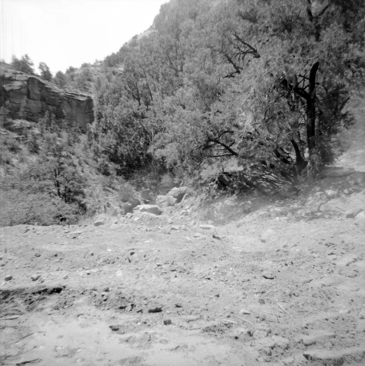 BW Photos of road repairs at Cedar Breaks.
