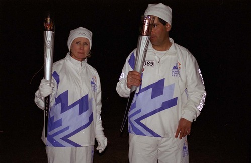 Color Photos of the ceremony surrounding the Olympic Torch passing through Zion.
