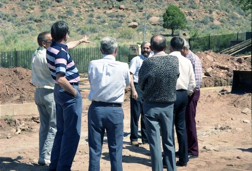 Color Photos of groundbreaking ceremony for remodeling of headquarters / visitor center building.
