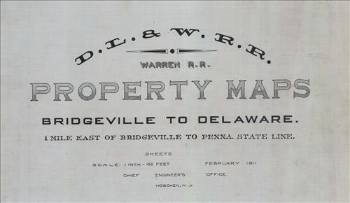 52419.LK--Property Map--Warren Railroad--Bridgeville to Delaware, NJ