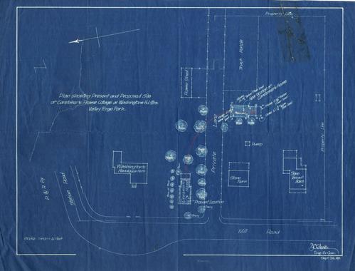 Plan Showing Present and Proposed Sites of Caretaker's Frame Cottage at Washington's Hd.Qrs. Valley Forge Park