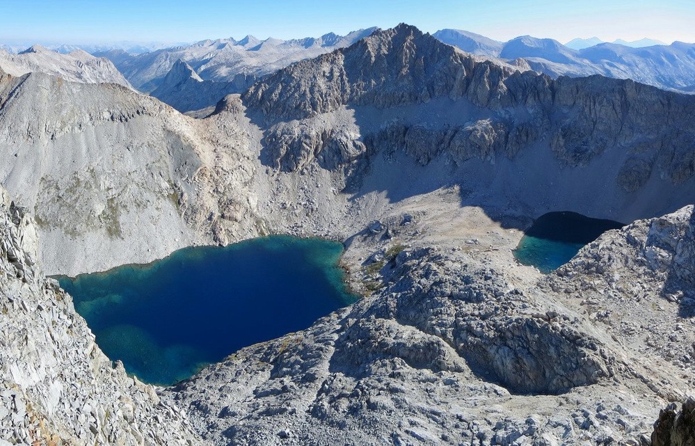 High alpine lake from the top of a nearby peak