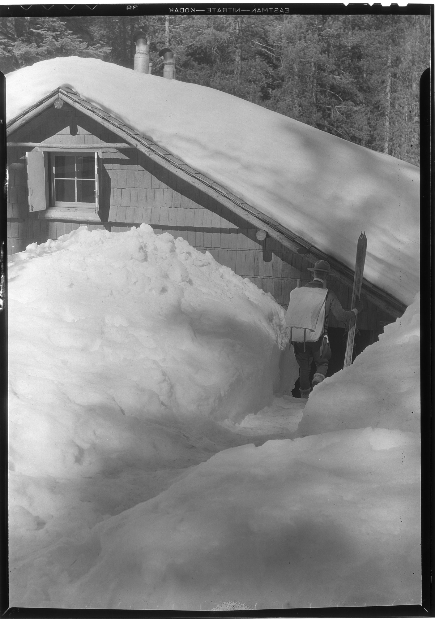CA Harwell walking into the Snow Creek Lodge.