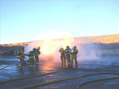 Vehicle fire training at Mesa Verde National Park, 2001