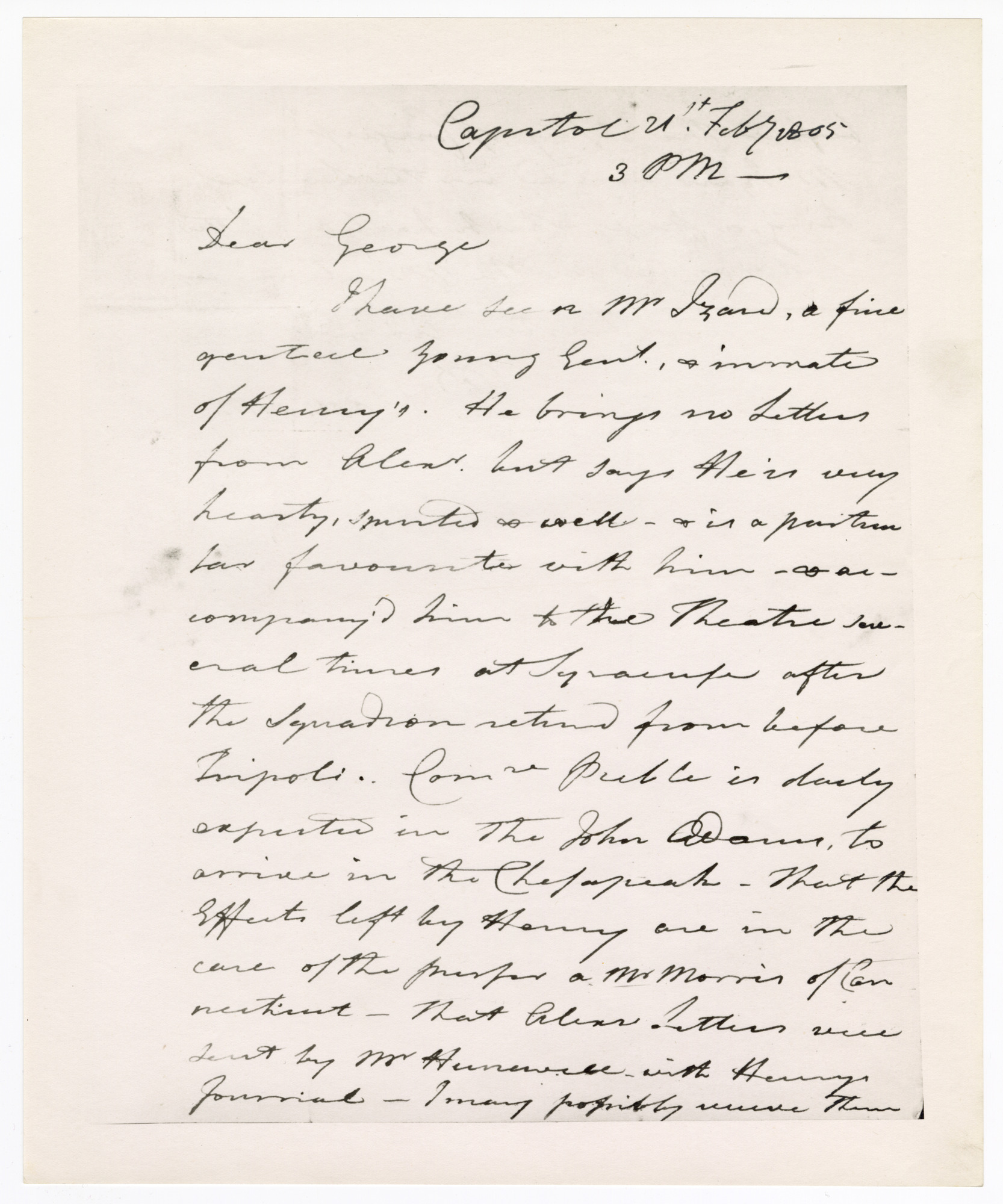 Scanned copy of 1805 letter