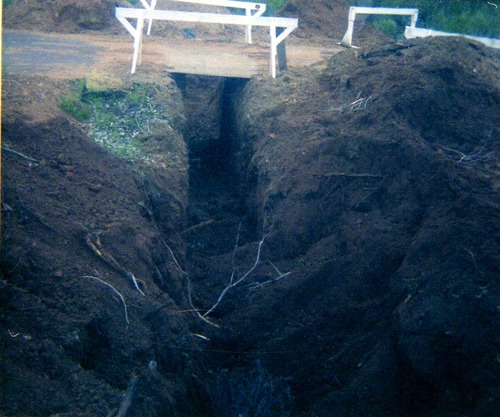 The Springdale water pipeline during construction.