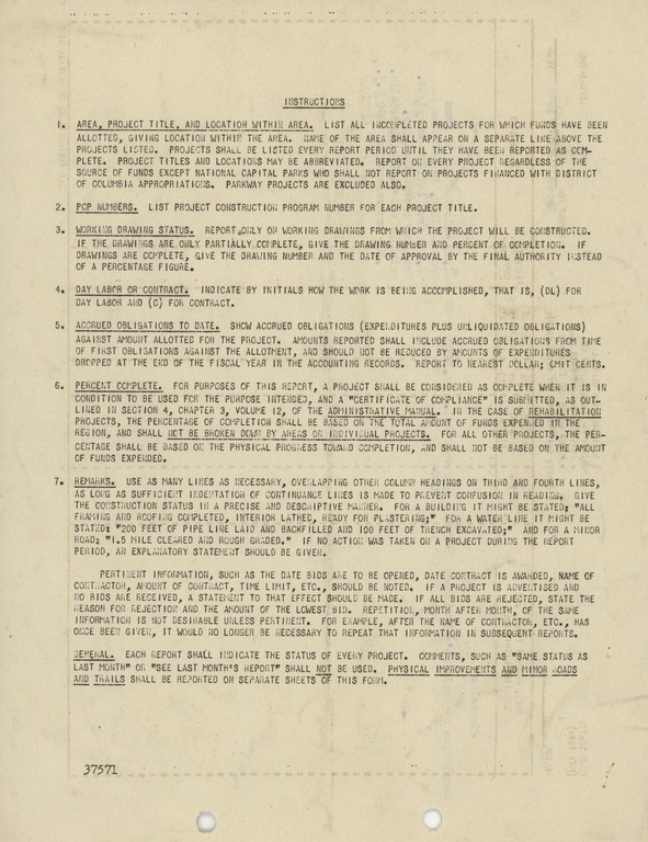 (Reverse) Monthly Progress Report on Physical Improvements or Minor Roads and Trails