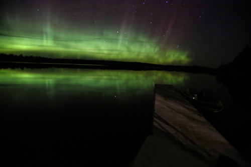 The Aurora Borealis over Voyageurs National Park