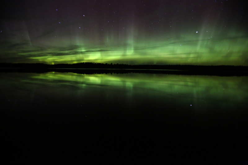 The Aurora Borealis over Voyageurs National Park