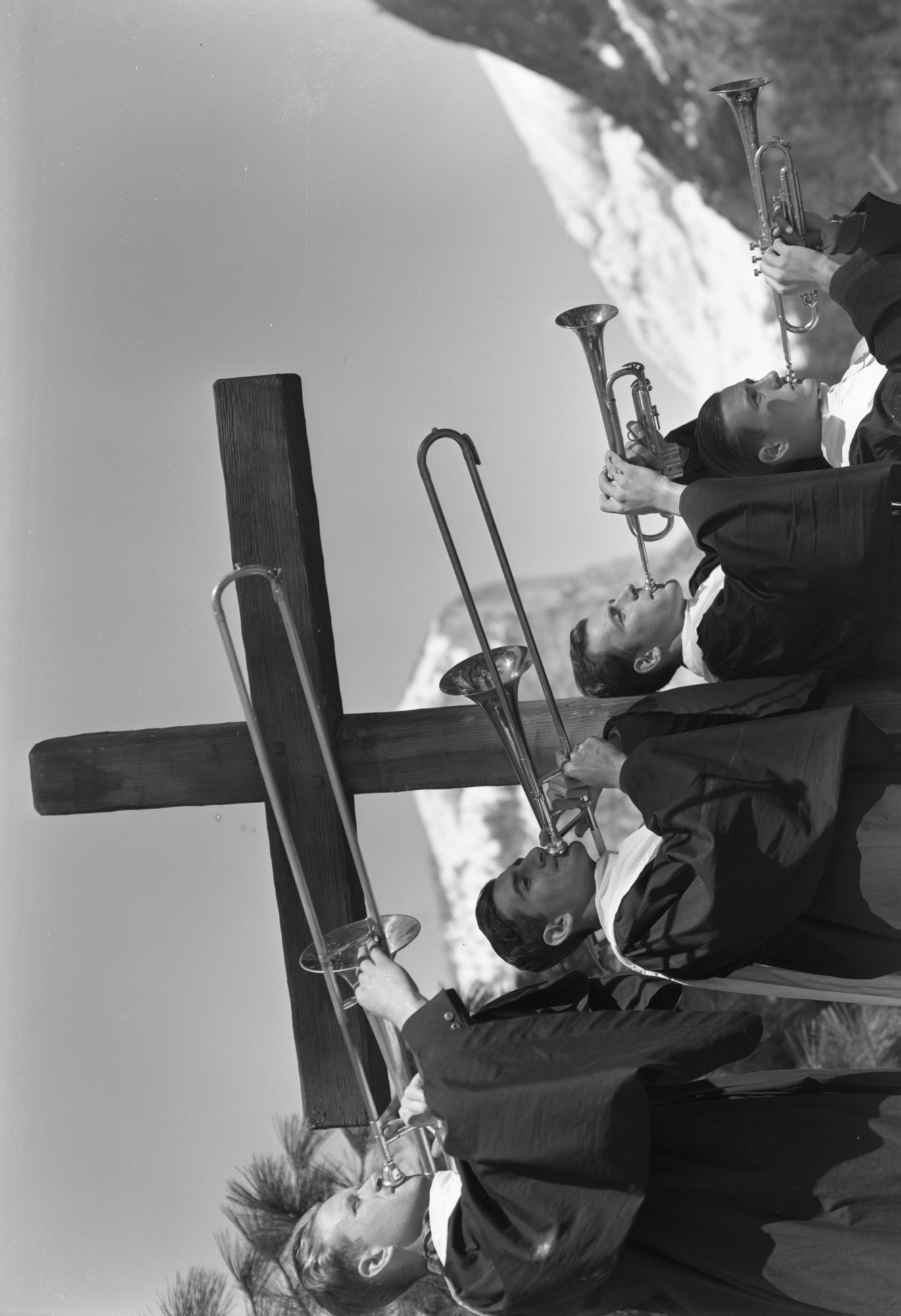 Trumpeters for Yosemite Easter Sunrise Service from Squire Coop's Acapella choir from the Univ. of Cal (UCLA)