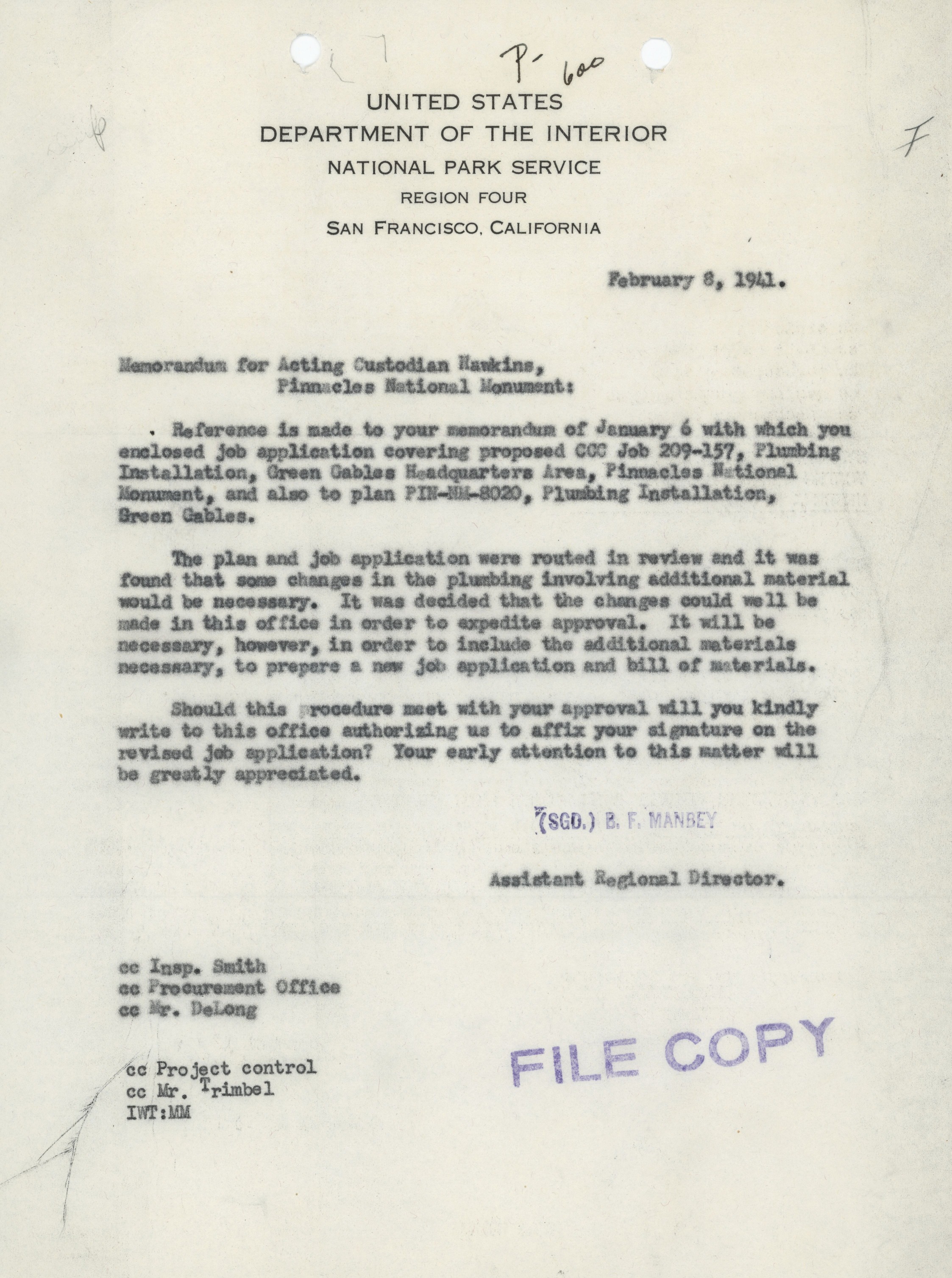 Project Construction Program Memorandum