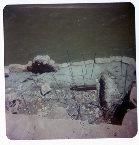 Construction materials during the arrival and replacement of the new Birch Creek footbridge.